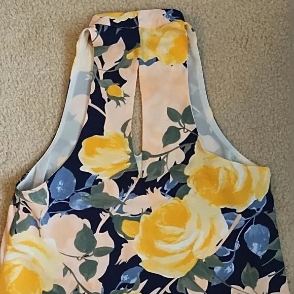 Lulu's Yellow and Blue Floral Mini Dress EUC - Picture 6 of 9